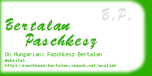 bertalan paschkesz business card